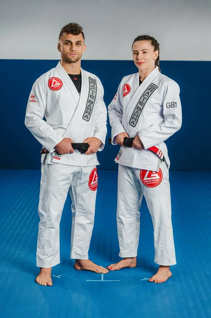 Professors Lucas Valente and Andressa Cintra, Gracie Barra South Denver black belt instructors